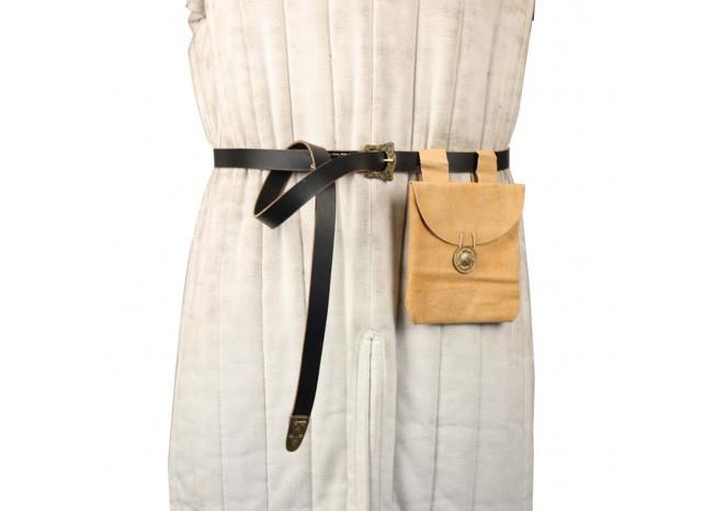 Medieval Golden Suede Leather Pouch - Medieval Depot