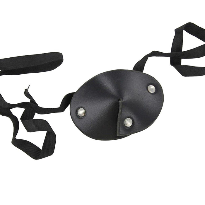 Leather Handmade Dark as Night Pirate Eye Patch - Medieval Depot