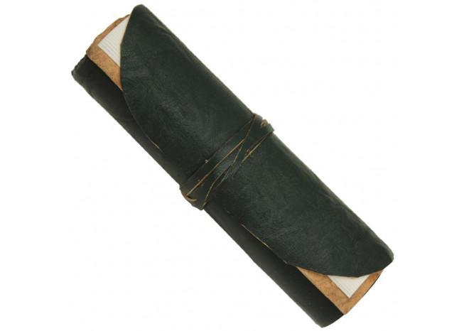 Steampunk Medieval Crushed Leather Folded Pocket Diary Green - Medieval Depot