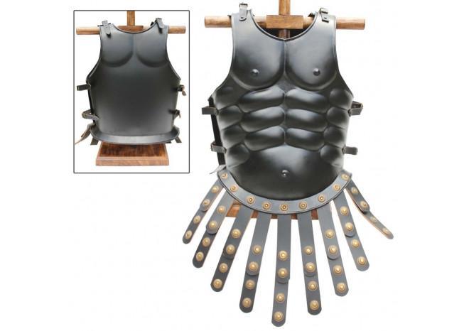 Muscular Blackened Greek Heroic Steel Cuirass - Medieval Depot