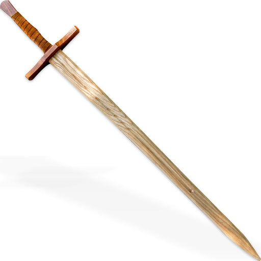 Knightly Wooden Practice Sword with Leather Wrapped Handle