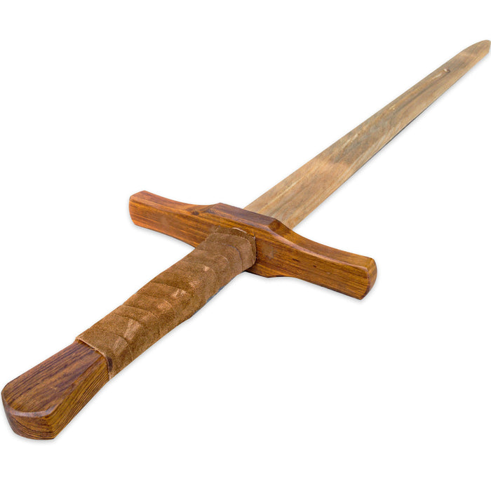 Knightly Wooden Practice Sword with Leather Wrapped Handle