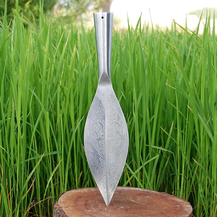 Norse Viking Leaf Long Spear Head High Carbon Steel - Medieval Depot