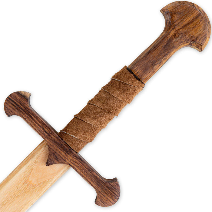 Thunderstruck Hooved Combatant Wood Sword with Leather Wrapped Handle