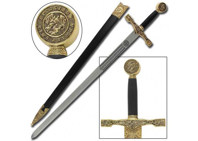 King Arthur Excalibur Replica Longsword Gold - Medieval Depot