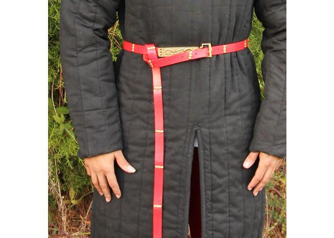 Medieval Lady in Red Leather Belt - Medieval Depot
