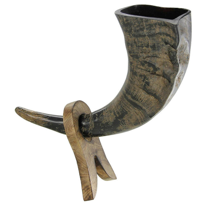 Natural Mango Wood Drinking Horn Rack - Medieval Depot