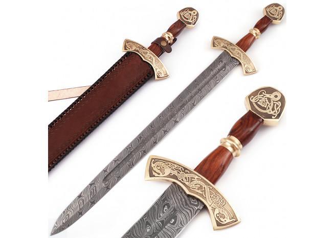 Warriors Call Damascus Steel Carolingian Viking Sword - Medieval Depot