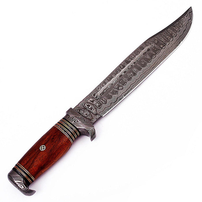 Hunt for Life Bayou Dweller Damascus Steel Bowie Hunting Knife - Medieval Depot