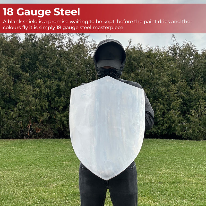 14th Century Four Point Functional Polished Steel Medieval Battle Shield