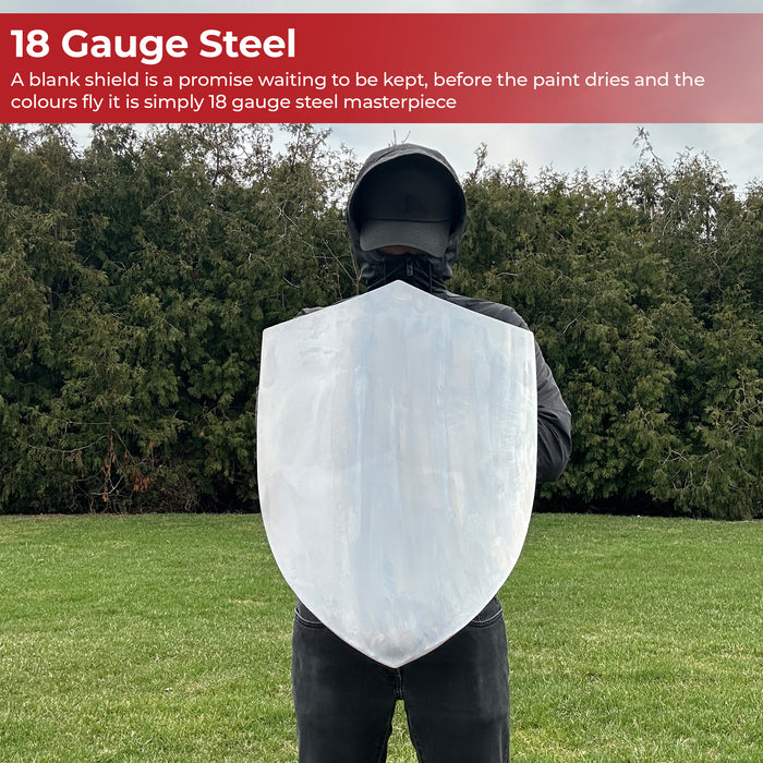 14th Century Four Point Functional Polished Steel Medieval Battle Shield