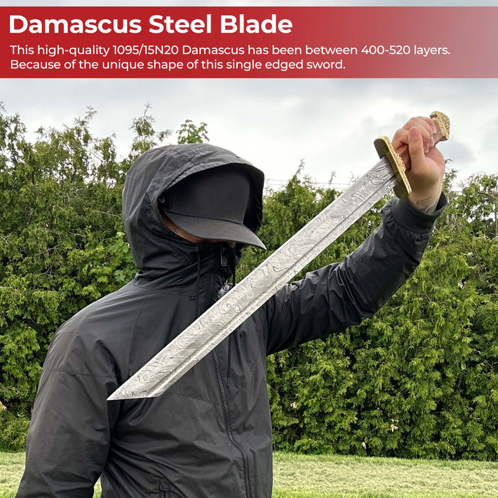 7th Century Damascus Steel Medieval Lang Saex Viking Sword