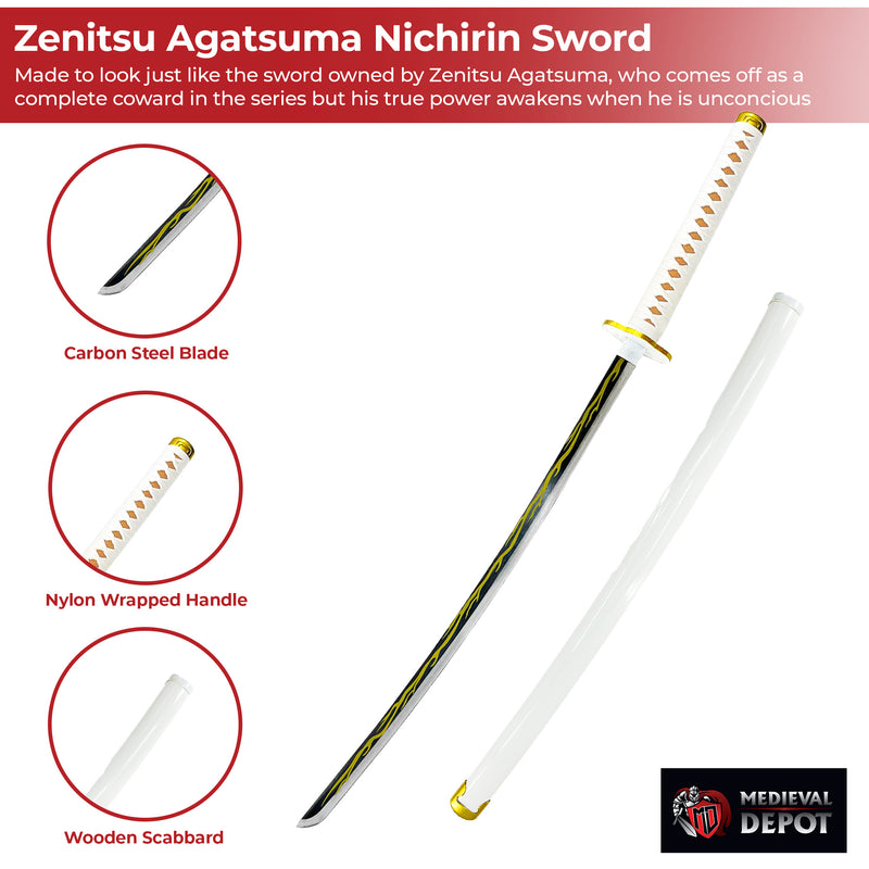 Zenitsu Agatsuma Demon Slayer Replica Yellow Nichirin Katana Sword