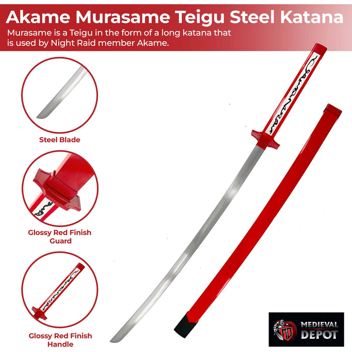 Akame Murasame Teigu (Poison Strike) Steel Katana