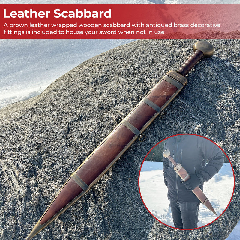 Ancient Roman Legionary Gladius Sword with Scabbard