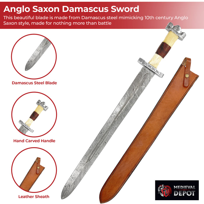 Anglo Saxon No Mans Land Damascus Battle Sword