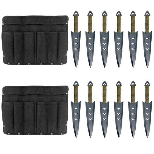 Apache Warrior Arrowhead 12-Piece Throwing Knife Set