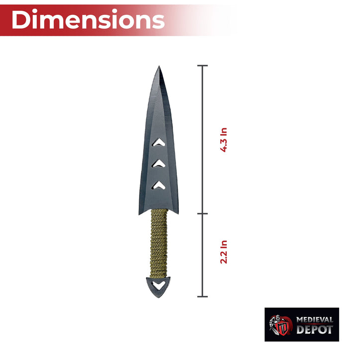 Apache Warrior Arrowhead 12-Piece Throwing Knife Set