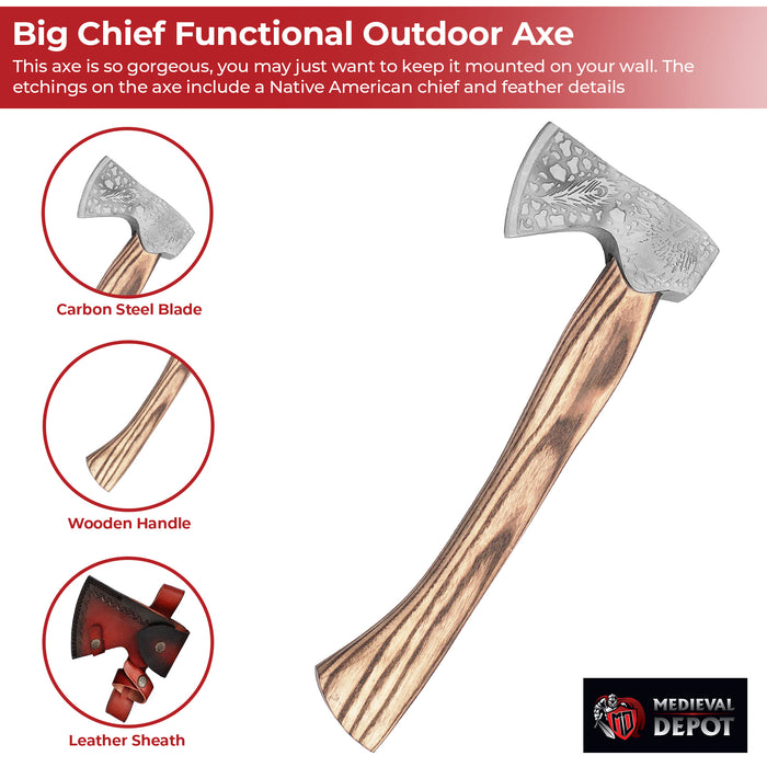 Big Chief Functional High Carbon Steel Outdoor Axe