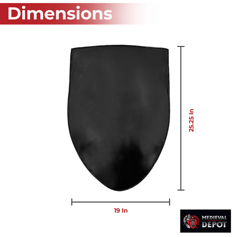 Black Medieval Blank Customizable War Shield