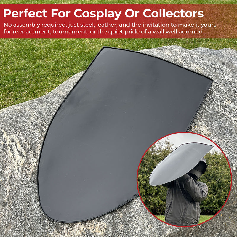 Black Medieval Blank Customizable War Shield