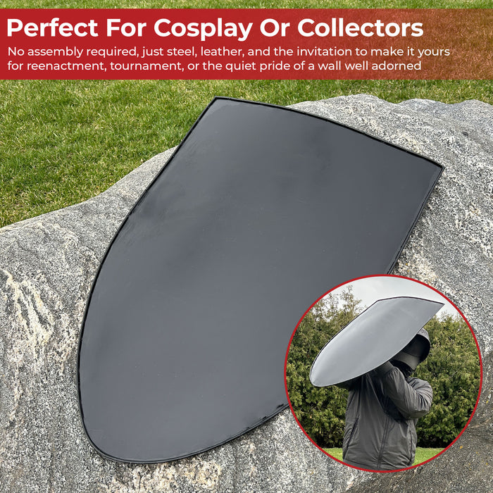 Black Medieval Blank Customizable War Shield