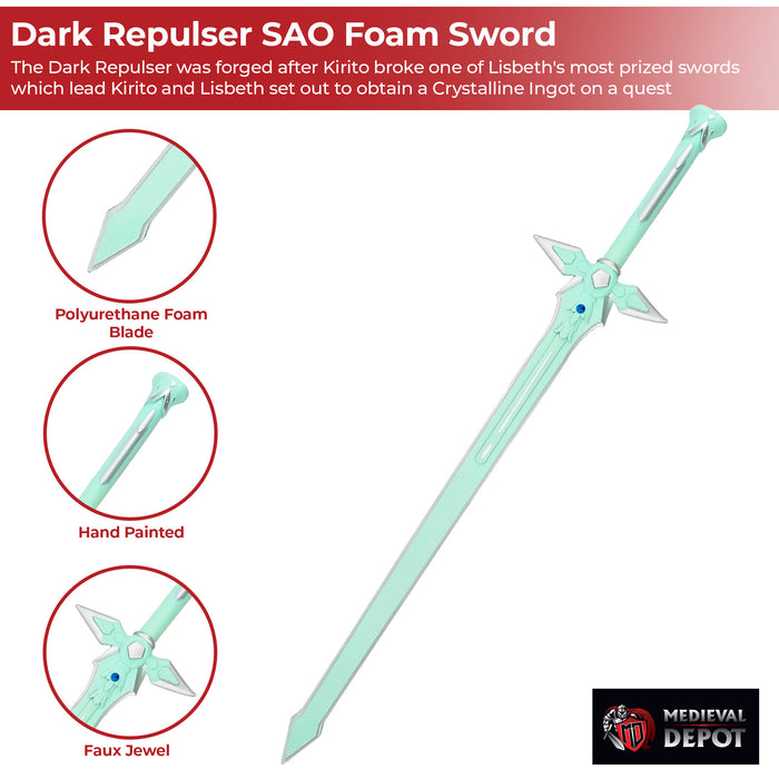 Black Swordsman Dark Repulser SAO Foam Sword