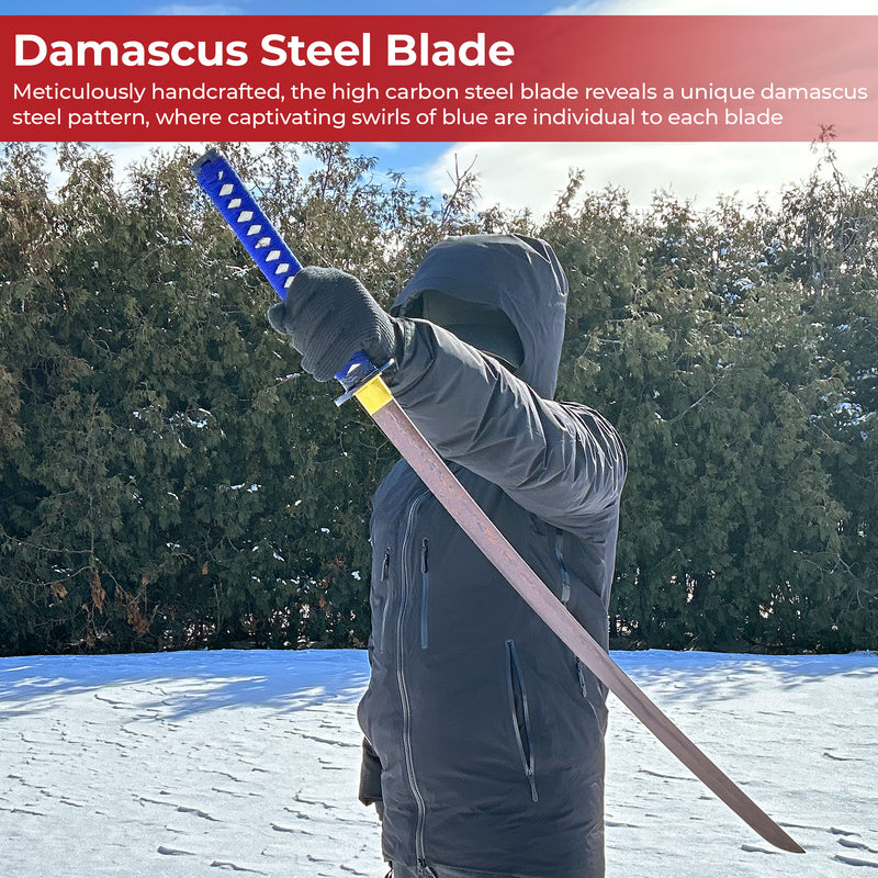 Blue Phoenix Damascus Steel Katana