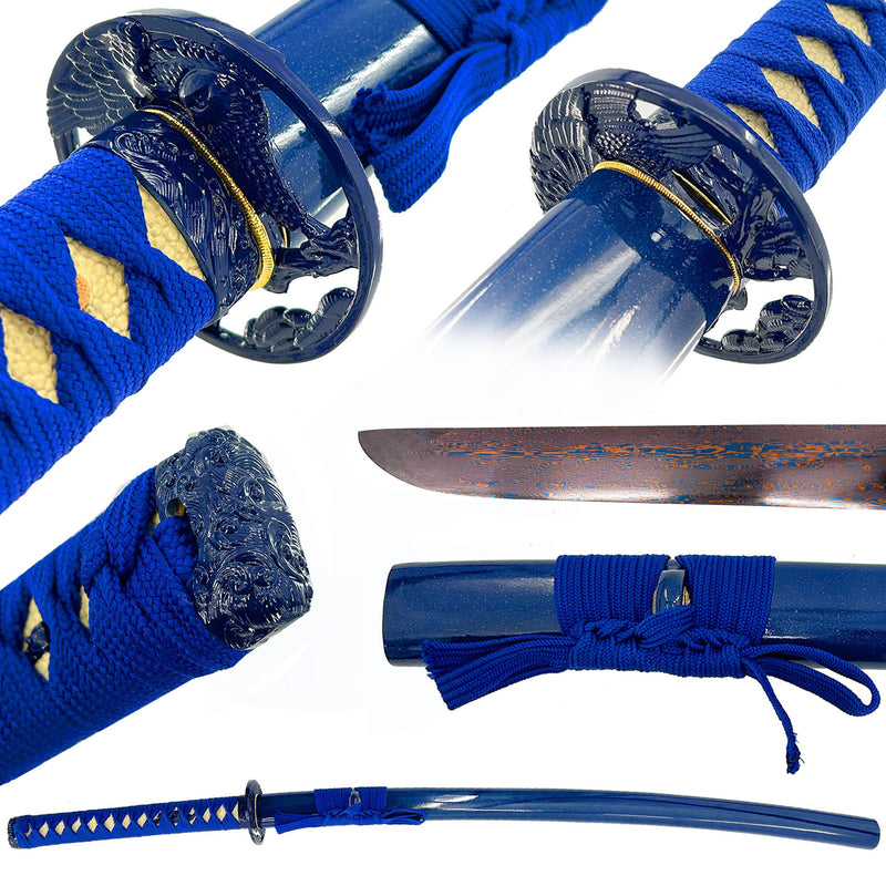 Blue Phoenix Damascus Steel Katana