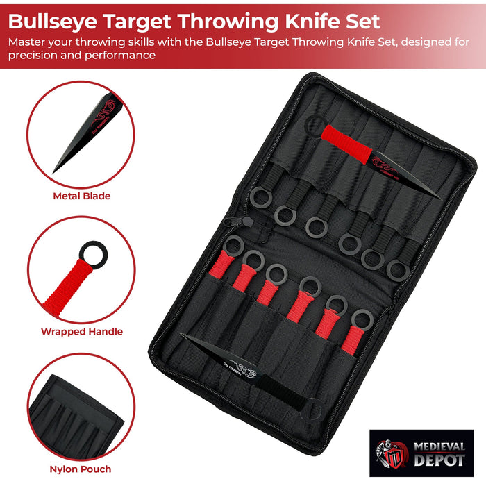 Bullseye 24-Piece Target Throwing Knife Set