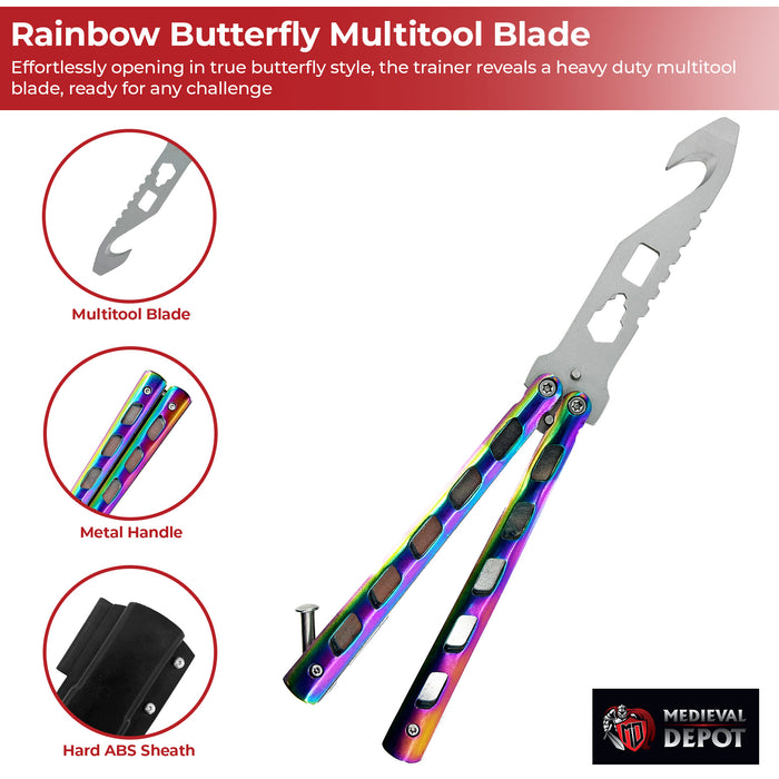 Chameleon Rainbow Butterfly Style Multitool Blade trainer with Case