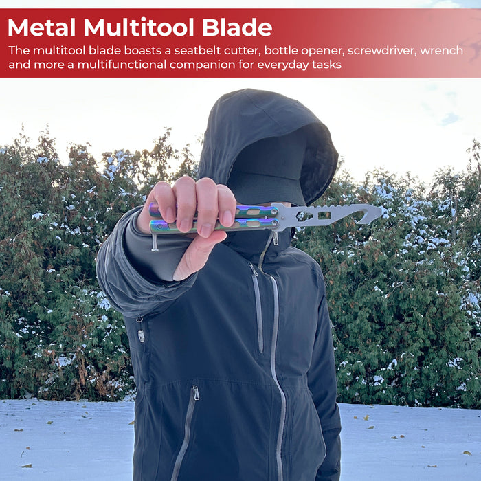 Chameleon Rainbow Butterfly Style Multitool Blade trainer with Case