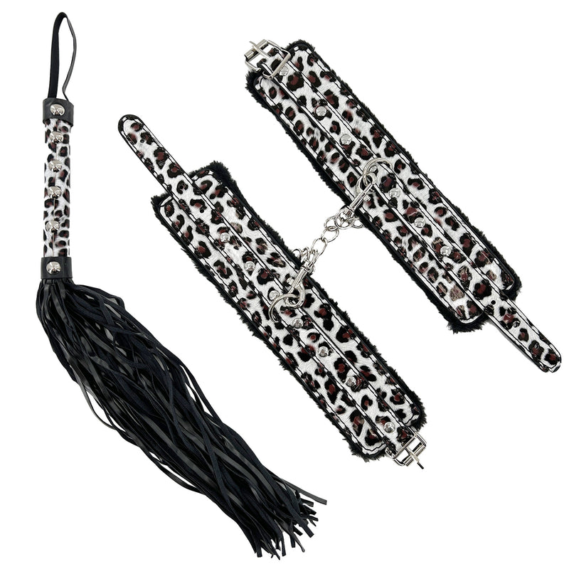 Cheetah Print Bondage Restraint Set