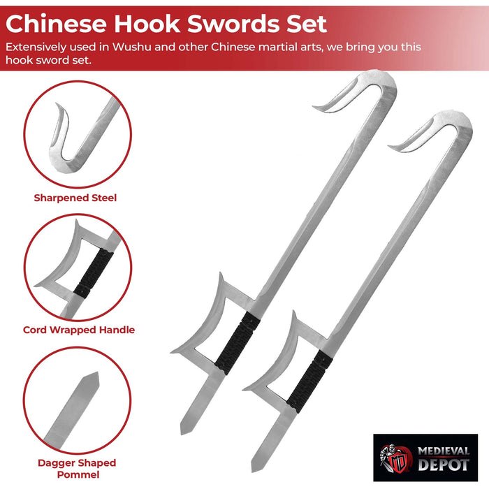 Chinese Hook Swords Set