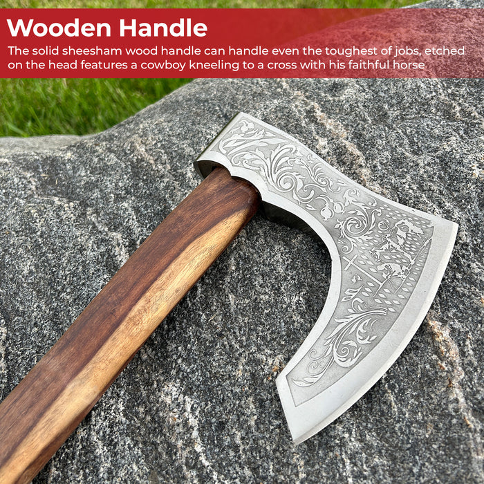 Cowboy Up Carbon Steel Outdoor Bearded Axe