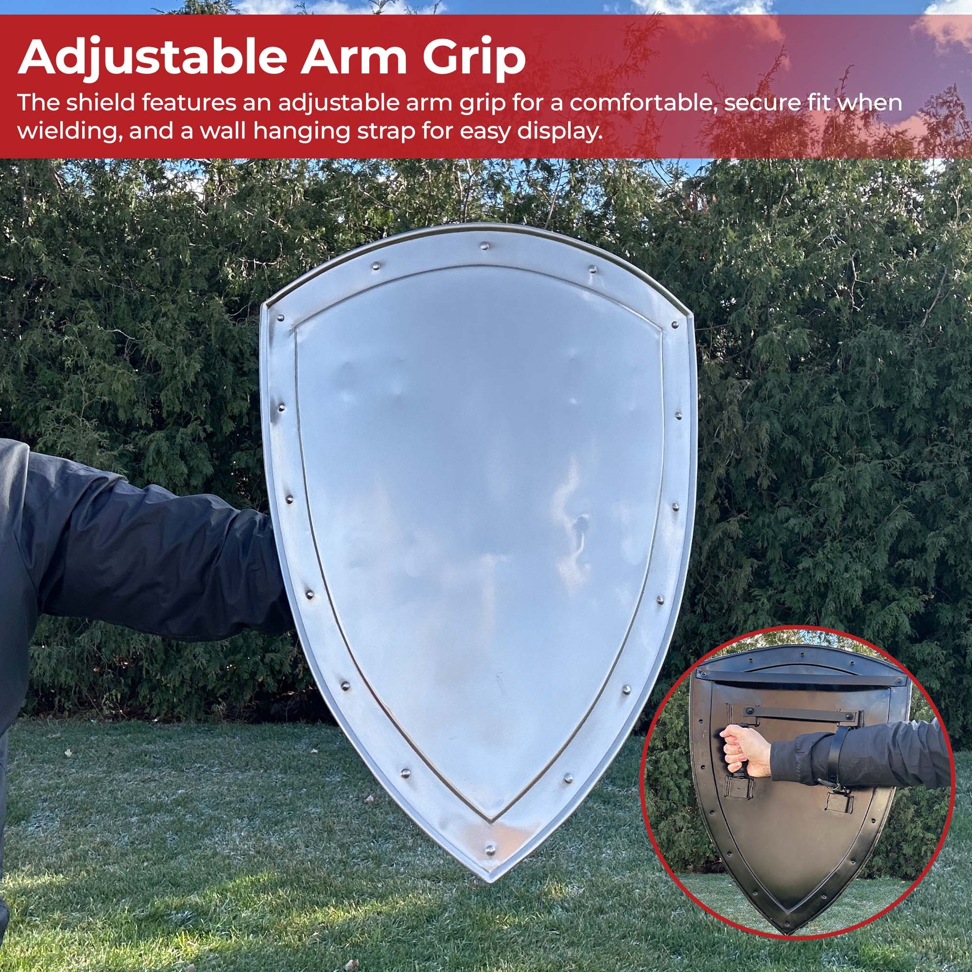 Customizable Shield Customizable Metal Heater Shield — Medieval Depot