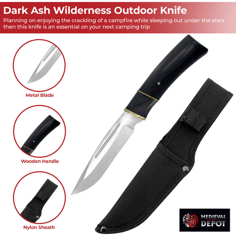 Dark Ash Wilderness Hunting Outdoor Knife