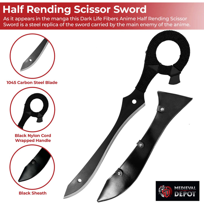 Dark Life Fibers Anime Half Rending Scissor Sword