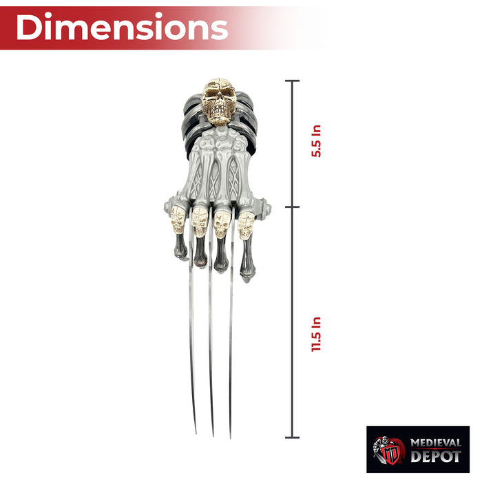 Death Skull Head Triple Claw Dagger