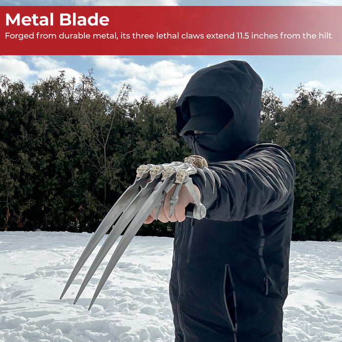 Death Skull Head Triple Claw Dagger