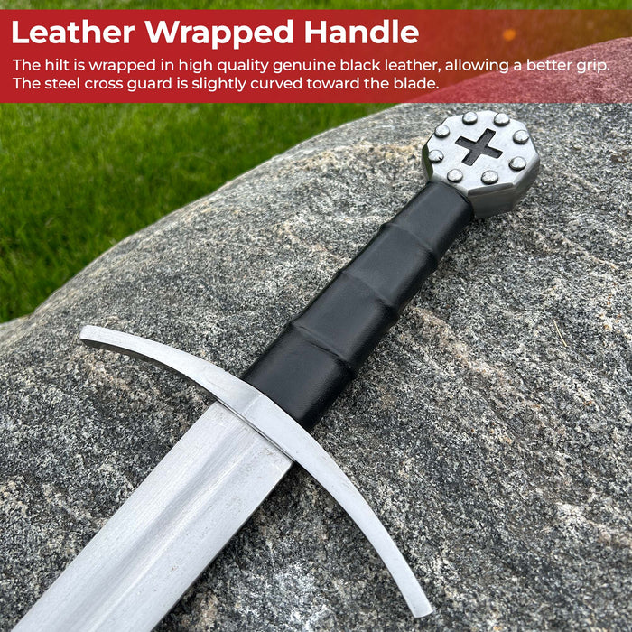 Decorative Medieval Holy Knight Templar Sword with Scabbard