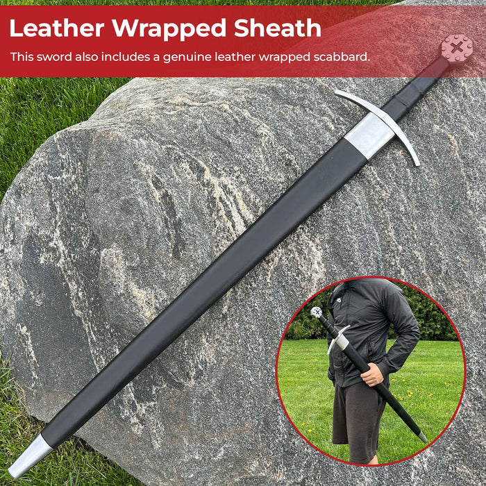 Decorative Medieval Holy Knight Templar Sword with Scabbard