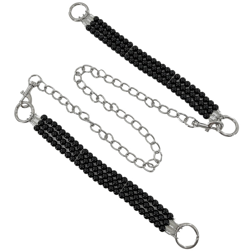 Deep Black Beaded Ankle Bondage Restraints