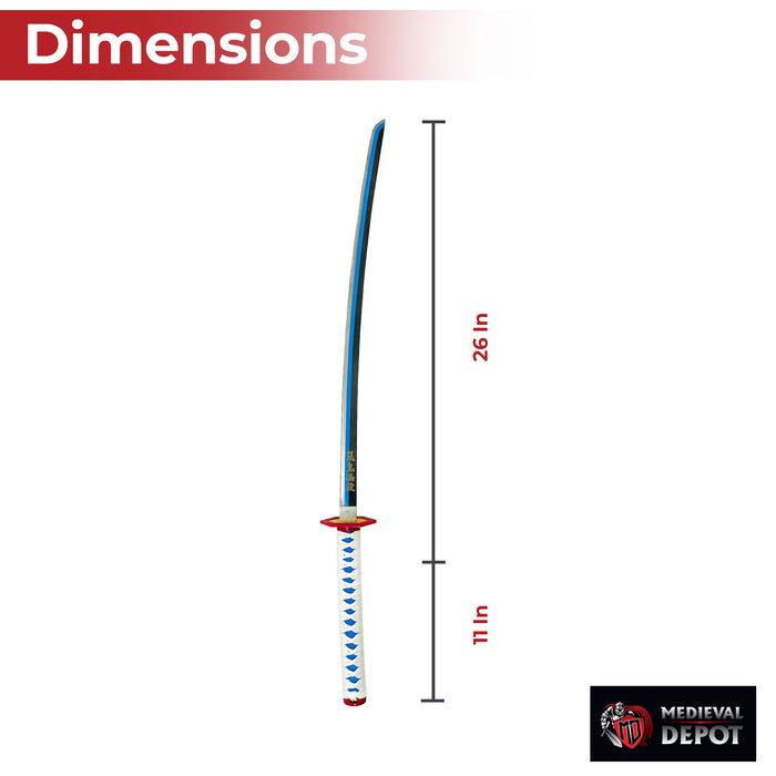 Demon Slayer Giyu Tomioka Blue Nichrin Blade Katana Sword