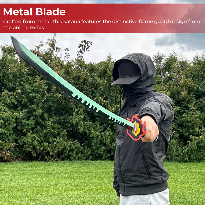 Demon slayer Tanjiro Kamado Nichrin Blade Flame Guard Katana Sword
