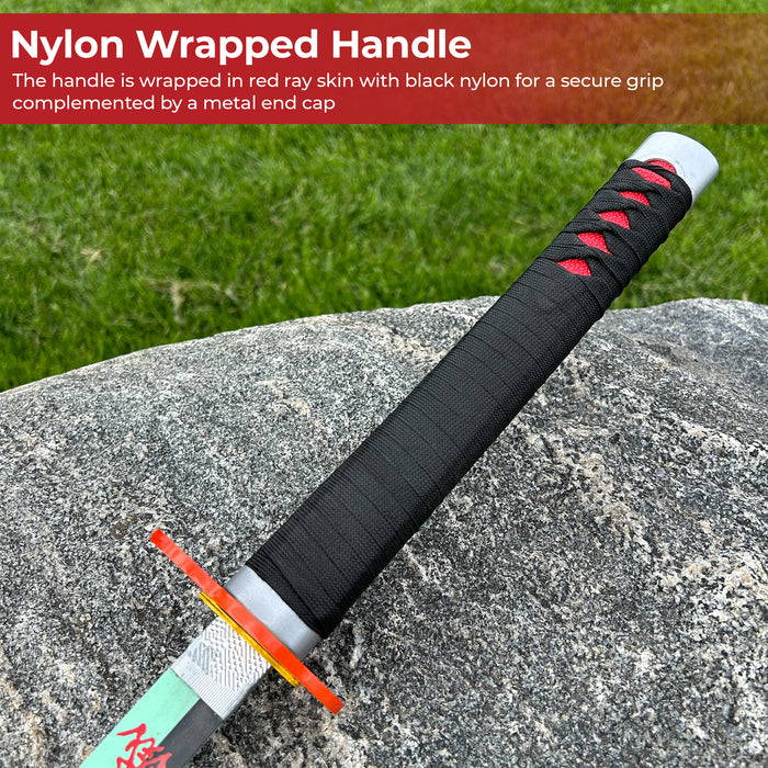 Demon slayer Tanjiro Kamado Nichrin Blade Flame Guard Katana Sword