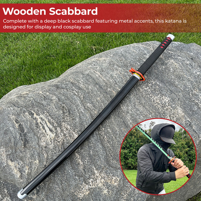 Demon slayer Tanjiro Kamado Nichrin Blade Flame Guard Katana Sword