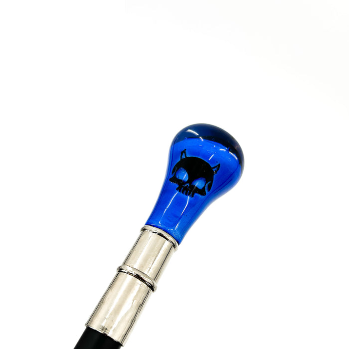 Devil's Skull Crusader Blue Walking Cane