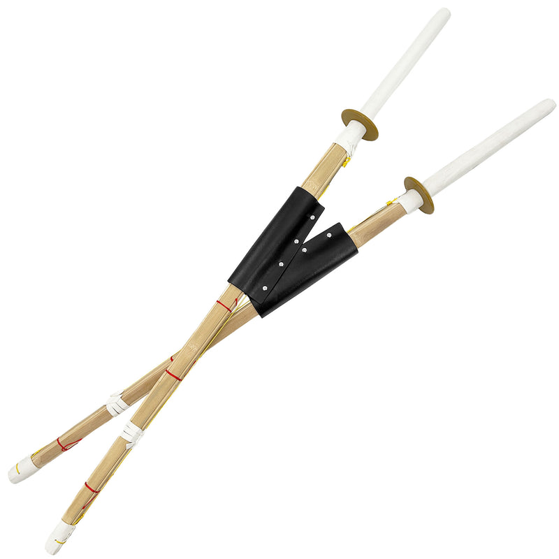 Double Training Bamboo Shinai Sword Set Sheath Combo