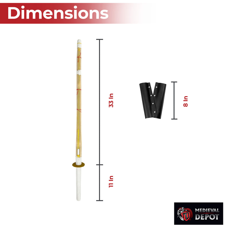 Double Training Bamboo Shinai Sword Set Sheath Combo